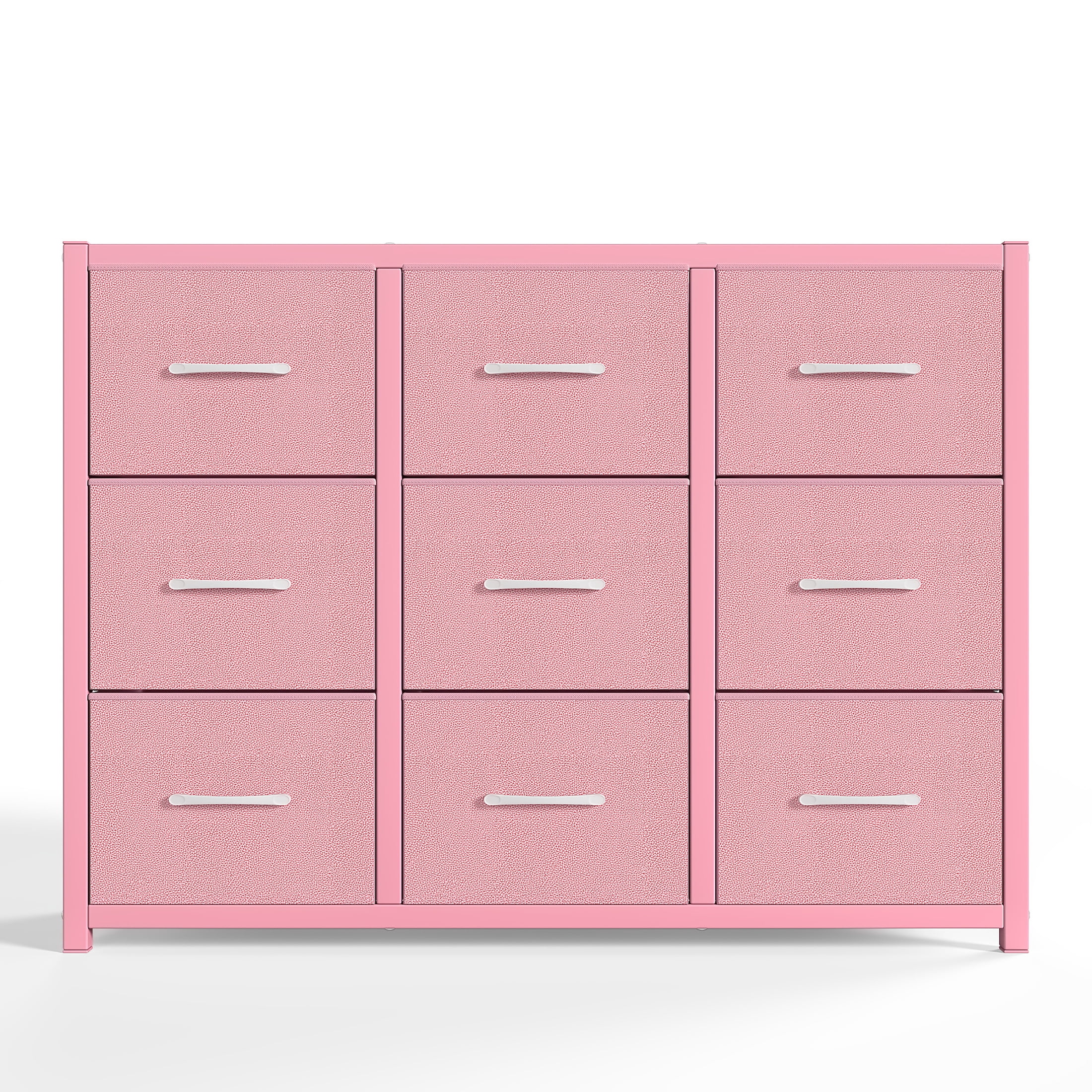 GDF Studio Twin Low Loft Bed with Storage Stairs, Fabric Drawers, Shelves & LED Lights, Pink