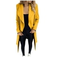thumbnail image 1 of Plus Size Long Sleeve Open Front Cardigan Suit Jacket Solid Long Coat for Women, 1 of 9