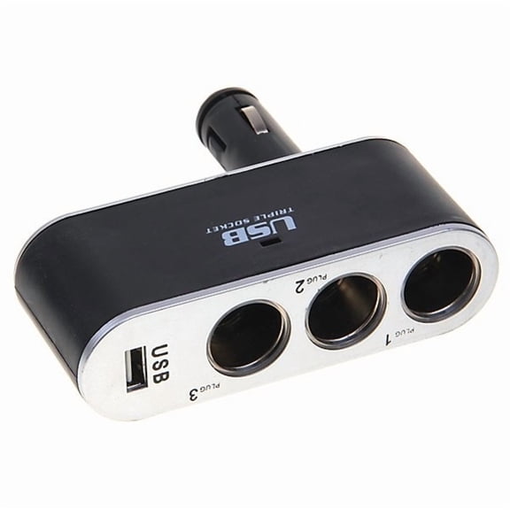 Car Charger Lighter Socket Splitter 3-Port Adapter with USB Port Plug-in Black Power Strip Multi Outlet for T-Mobile Samsung Galaxy S8+ - AT&T Samsung Galaxy S8 - Sprint Samsung Galaxy S8