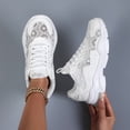 thumbnail image 6 of Lace Flower Embroidered Sneakers for Women Platform Sneakers for Women Comfortable Casual Tennis Shoes Lace Up Fashion Walking Shoes, 6 of 8