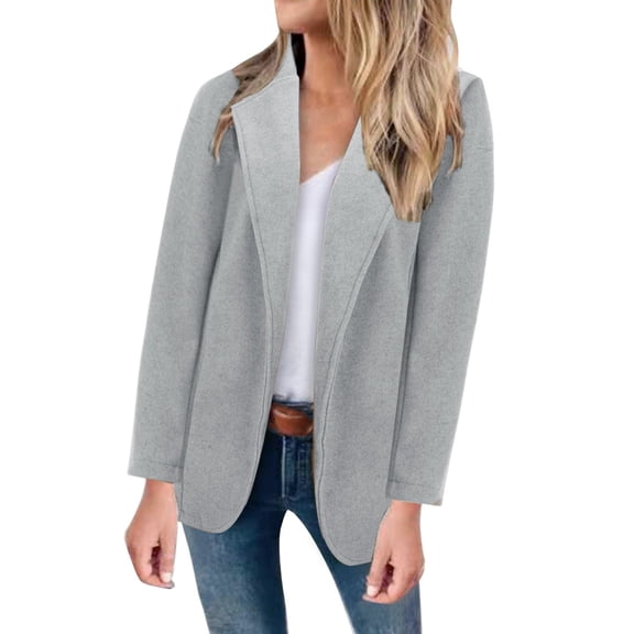 Women's Elegant Loose Fit Blouse Coat Long Sleeve Casual Outerwear Solid Comfortable Jacket Top For Daily Wear