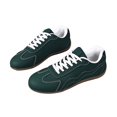 thumbnail image 4 of QWKLEAJ Women’s Low Top Lace Up Retro Sneakers, Soft Suede Round Toe Gum Sole Casual Dress Shoes for Women Daily Walking Street Fashion Trainers Green 8, 4 of 5
