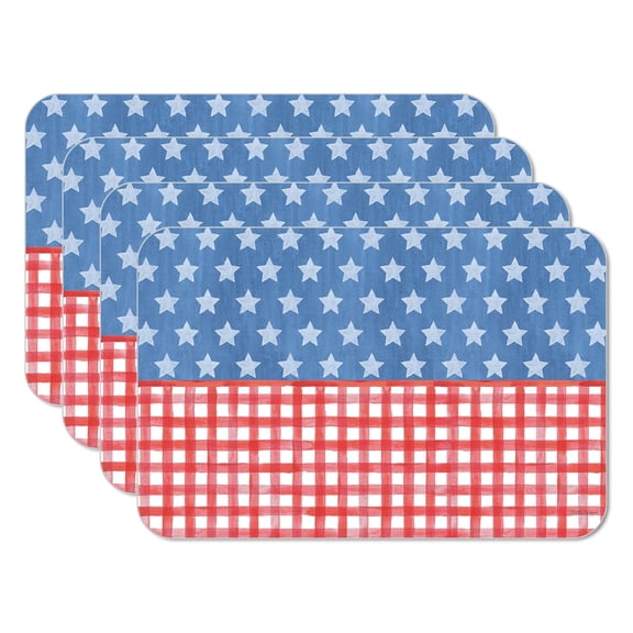 CounterArt Americana Style 4-Pack Reversible Plastic Tabletop Placemats