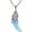 02 Blue, variant on Wolf Teeth Necklace for Women Men Wolf Totem Amulet Pendant Necklace Luminous Wolf Dog Fang Necklace Halloween Necklace Glow in The Dark Gift Jewelry