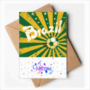 Soccer Yellow Green Brazil Brazil Culture Welcome Back Greeting Cards Envelopes Blank