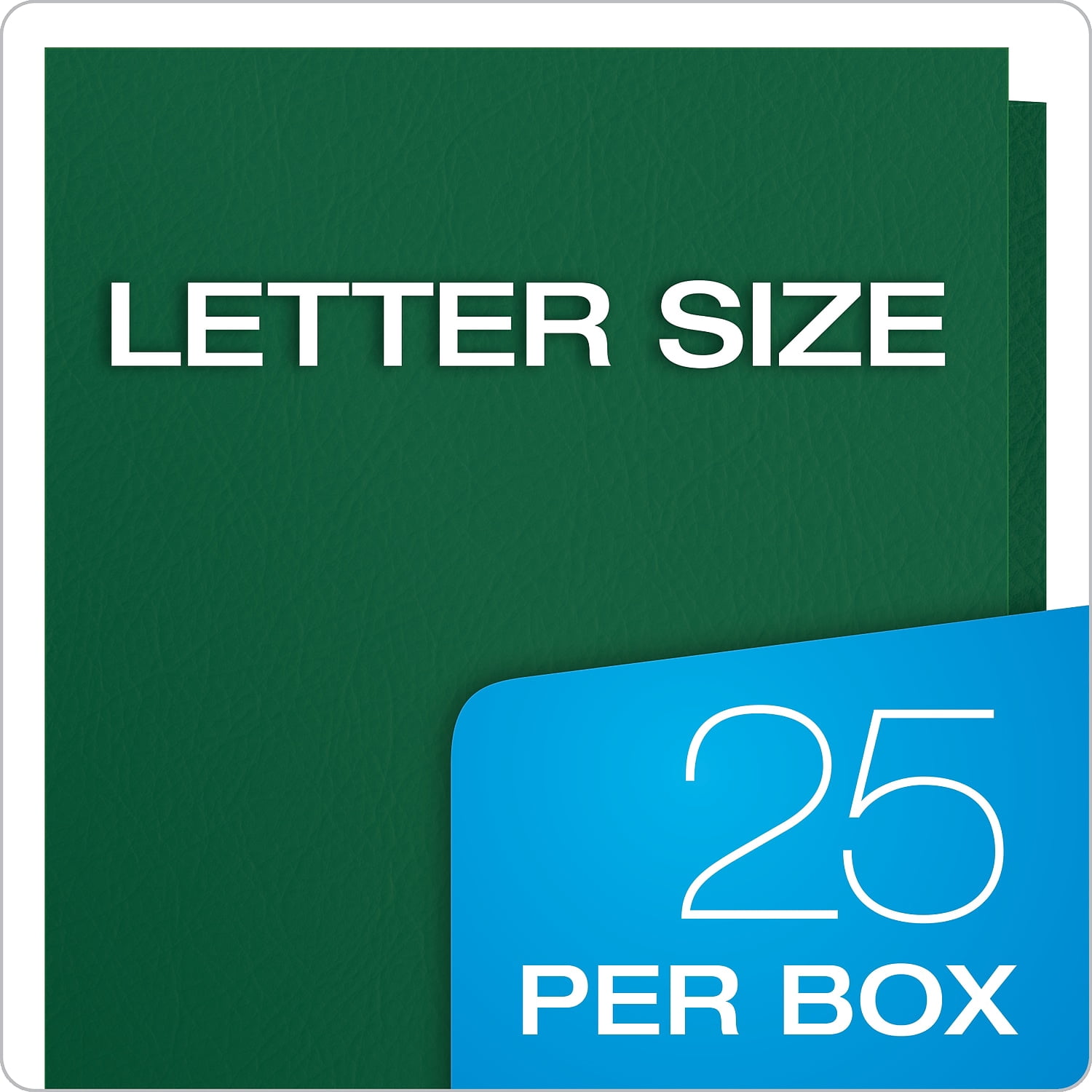 Oxford Twin-Pocket Folder, Embossed Leather Grain Paper, 0.5" Capacity, 11 x 8.5, Hunter Green, 25/Box
