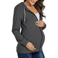 thumbnail image 5 of 2026 ! 50% Off Clear! asdoklhq Maternity Dresses for WomenMaternity Long Sleeve Zipper Solid Color Breast-Feeding Pregnant Nursing Blouse Tops Coat, 5 of 9