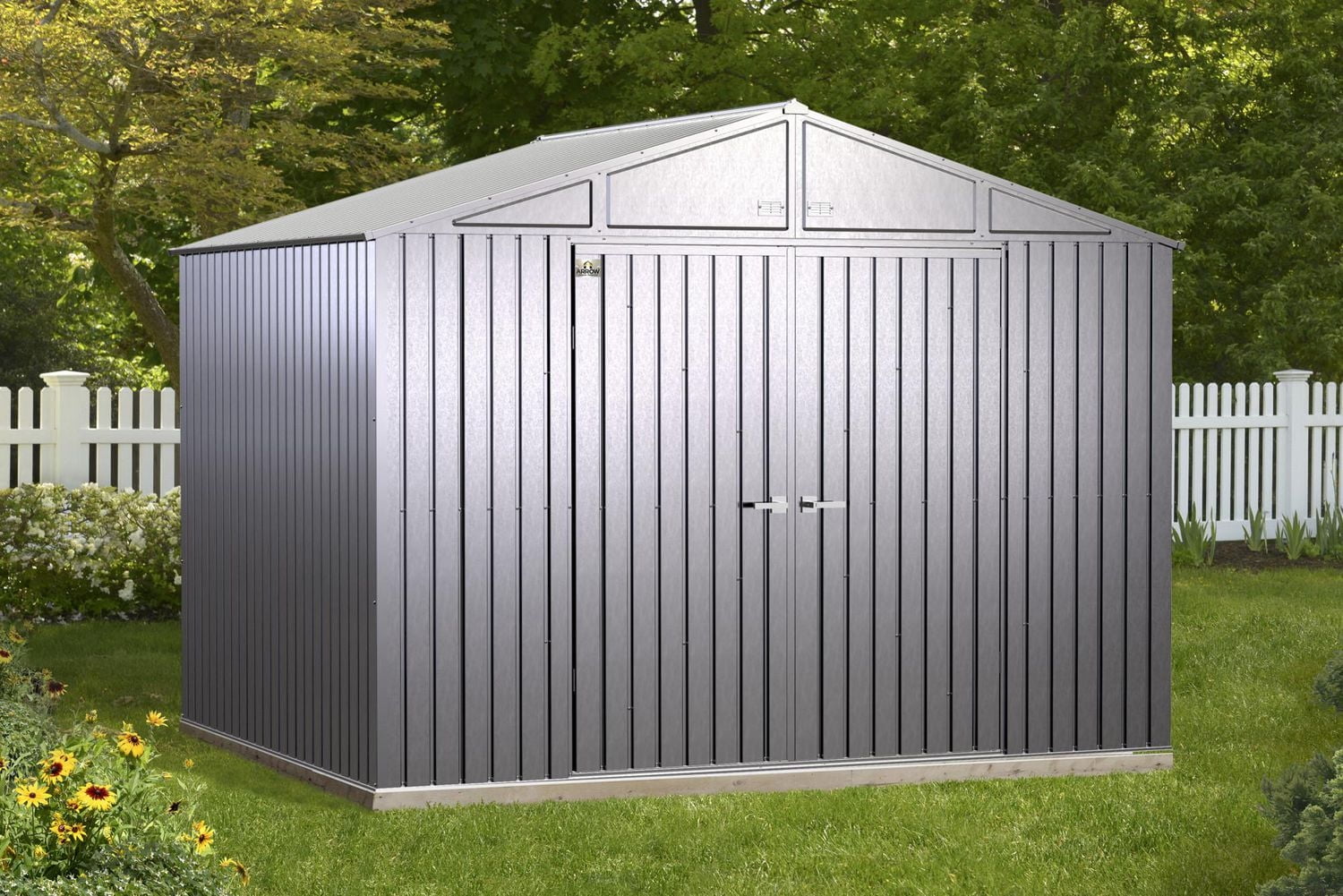 Arrow Elite Steel Storage Shed, 10x8, Galvalume