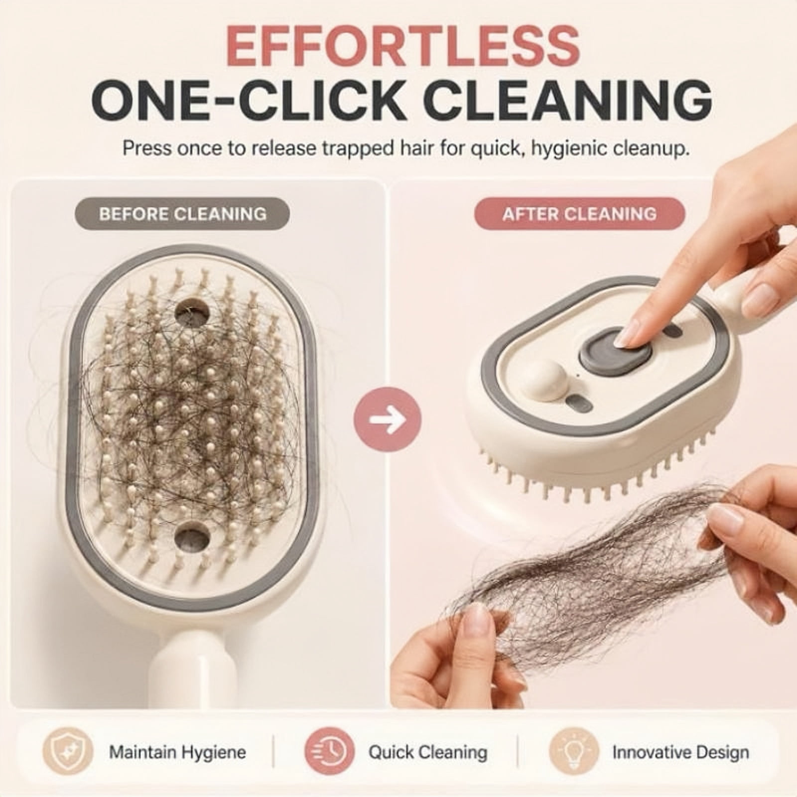 New Electric Spray Air Cushions Massage Comb, 2-In-1 Misting Hair Brush With Water Spray Reduce Frizz, Nourishes Hairs