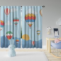 3S Brother's Modern Kids Room Flying Balloons Set of 2 Curtain Panels Hanging Back Tap & Rod Pocket Room Darkening Blackout Thermal Insulated Noise-Reducing Home Deco Multicolor One Panel 52"x95"