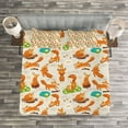 thumbnail image 3 of Ambesonne Yoga Quilted Bedspread Set 3 Pcs, Stretching Fox East, Queen Size, Multicolor, 3 of 3