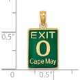 thumbnail image 3 of 14K Yellow Gold Exit 0 / Cape May With Green Enamel Charm (19.8 X 10.9) Made In United States k7059, 3 of 5