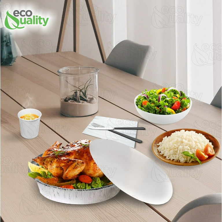- 8 Inch Disposable Round Aluminum Foil Take-Out...