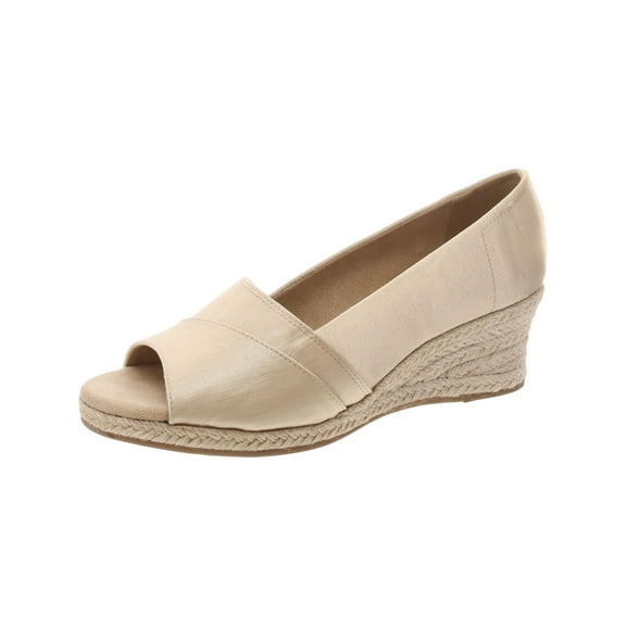 Easy Street Womens Slip On Peep Toe Espadrilles