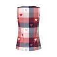 thumbnail image 5 of Xecao Heart Plaid print women's scoop neck, loose-fit workout tank tops for the gym., 5 of 9