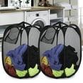 thumbnail image 1 of Mesh Large Laundry Basket, Collapsible Laundry Hamper, Foldable Clothes Bag, Folding Washing Basket, with Heavy-Duty handles, 1 of 8