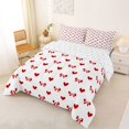 thumbnail image 2 of Manfei Red Bow Heart Queen Comforter Set For Girls,Romantic Valentine Coquette Bowknot Bedding Comforter Set For Kids,Reversible,3-Piece, 2 of 7
