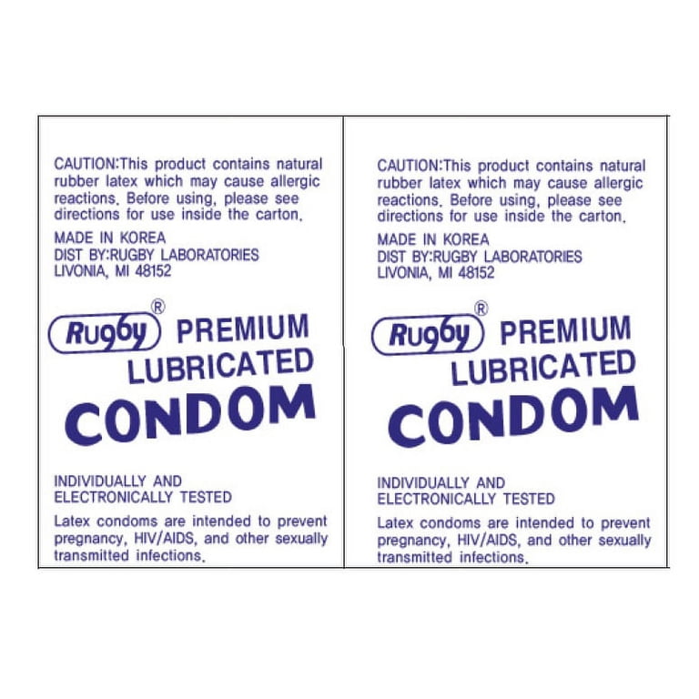 Rugby Premium Condoms Lubricated, Natural Rubber Latex, 12 ct, 12-Pack