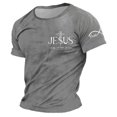 thumbnail image 4 of Mens T-shirts Short Sleeve Easter Graphic Crewneck Tees with Classic Design Everyday Summer Casual T Shirt for Men Grey XXXL, 4 of 4