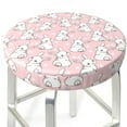 thumbnail image 3 of Lsque Cute Rabbit Round Bar chair cushion covers Velvet Fabric Premium Comfort Protects from Scratches and Stains for 14-17 Inch Chair- 12 inch, 3 of 7