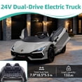 thumbnail image 6 of Oryxearth 24V 2 Seater Ride on Car Truck, 2WD 2 Speeds Electric Car, 2 Seater, Bluetooth, Remote Control,Gray, 6 of 9