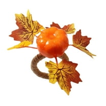 Hilingoto Pumpkin Napkin Ring Clearance! Desktop Dress Up, Pumkins Napkin Rings Thanksgiving Napkin Ring Holder Maple Leaves Napkin Ring for Fall Gathering Thanksgiving Dinner Table Decoration