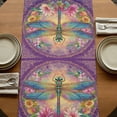 thumbnail image 5 of Table Runners 72 Inches Long Dress Scarves, Purple Dragonfly Farmhouse Kitchen/Dining Table Runner, Coffee Tablerunners, Colorful Flowers Watercolor Chic Floral Plant 14x72 Inch, 5 of 9