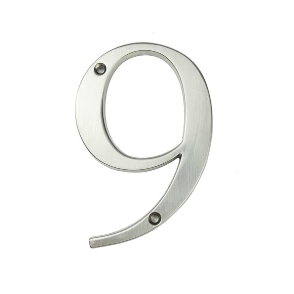 Placa de número de casa HASWARE de 10 cm de aleación de zinc color plata