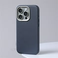thumbnail image 1 of Pour MagSafe Étui de Charge Sans Fil en Cuir Texture Diamant pour iPhone 16 Plus13 14 15 Pro Max Alliage Objectif Antichoc Étui Rigide Bleue ZSW CC pour iPhone 13 Pro, 1 of 6