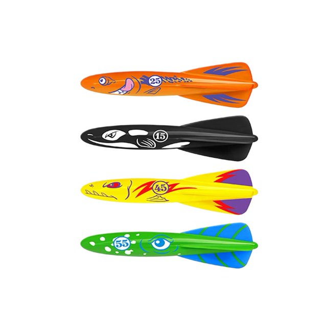 Summer Diving Toys for Kids - Water Game Set with Fish, Dolphin Buoy, Dive Rings & Sticks - Plastic Underwater Fun