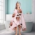 thumbnail image 6 of Pink Footballs with Bows Pattern Hooded Bath Towel，60"x35" for Ages 3 To 12 Kids, Quick Dry Lightweight Soft Microfiber Hood Beach Towel Cover Up for Kids, 6 of 7