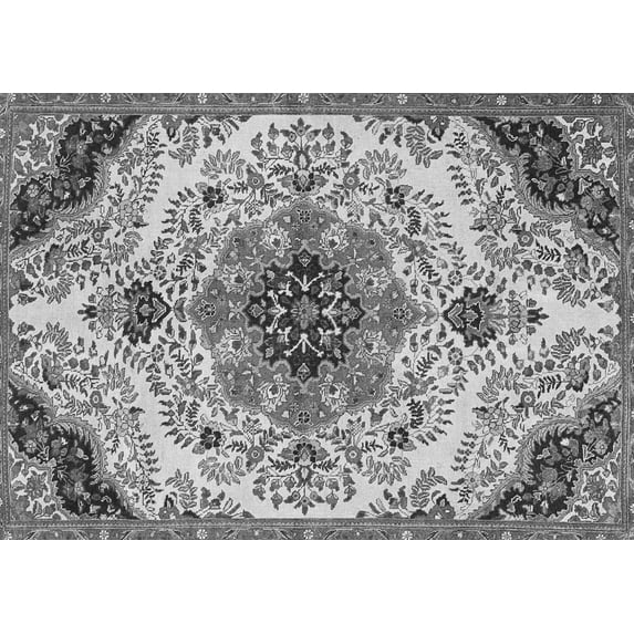Ahgly Company Indoor Rectangle Medallion Gray Traditional Area Rugs, 2' x 5'