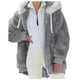 thumbnail image 1 of Gibobby Abrigos de mujer, Chaqueta de Forro Polar difuso para Mujer con Botones y Abrigos Sherpa Casuales con Bolsillos(Gris,G), 1 of 5