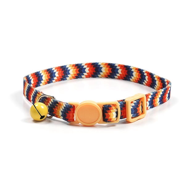 EZLIFE Collar elegante para perros y gatos con hebilla de seguridad y cascabel antiasfixia para mascotas ∷ S0L5