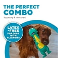 thumbnail image 4 of Outward Hound Latex-Free Big Squeak Turquoise Dino Dog Toy, 4 of 7