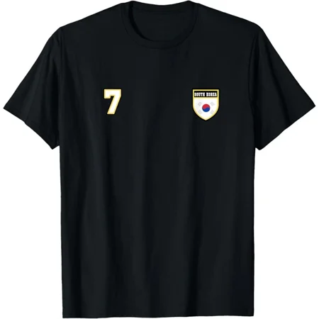 Hot Trending T-Shirt With South Korea Number 7 Soccer Flag Football # Seven Korean T-Shirt Design Preview Only