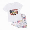 thumbnail image 6 of HCNTES Toddler Baby Boy Newborn Infant Girl Independence Day Clothes Short Sleeve Pullover shirt Tops And Short Set Soft Unisex Summer Loungewear Outfits Set(F02-White,11-12 Years), 6 of 7