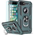 thumbnail image 1 of FYBTO Compatible for iPhone 8 Case, iPhone 7 Case, iPhone 6s/ 6 Case with Tempered Glass Screen Protector [2 Pack], Military-Grade Protective Phone Case with Kickstand Ring for iPhone, 1 of 7
