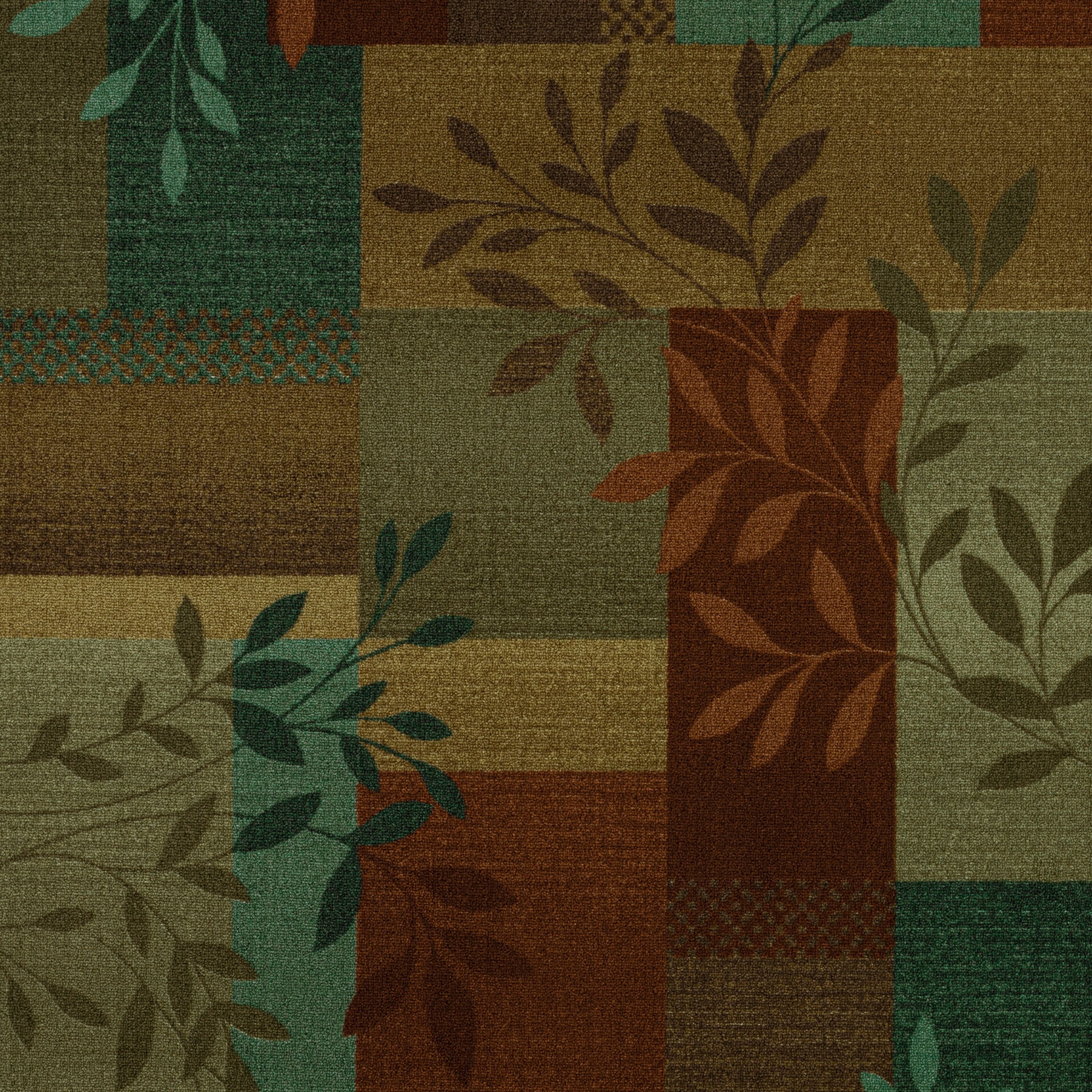 Mainstays Leaf Block Traditional Tuscany Print Area Rug, 5x7