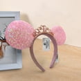 thumbnail image 2 of Fashion Pink Sequin Minnie Headband Tiara Princess Crown Cute Ears Hair Bands New, 2 of 11