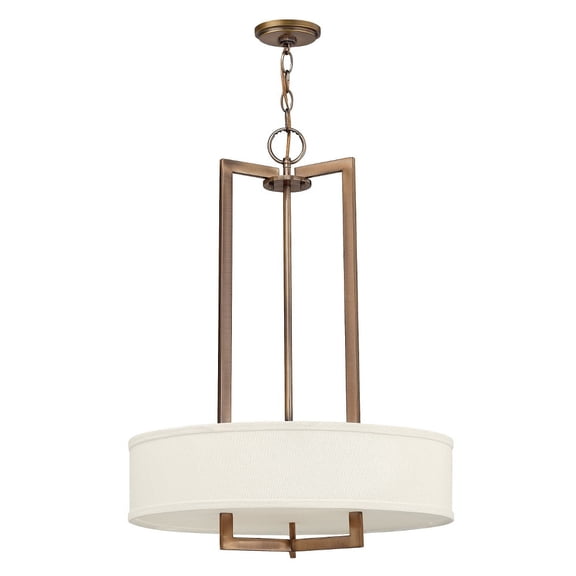 3203BR-Hinkley Lighting-Hampton - 3 Light Small Drum Chandelier in Transitional Style - 20 Inches Wide by 26.5 Inches High-Brushed Bronze