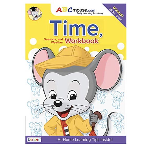 Pre-Owned ABCMouse.com Early Learning Time, Season, & Weather Workbook Ages 5-8 with Stickers, 9781690213499, 1690213493, Paperback,