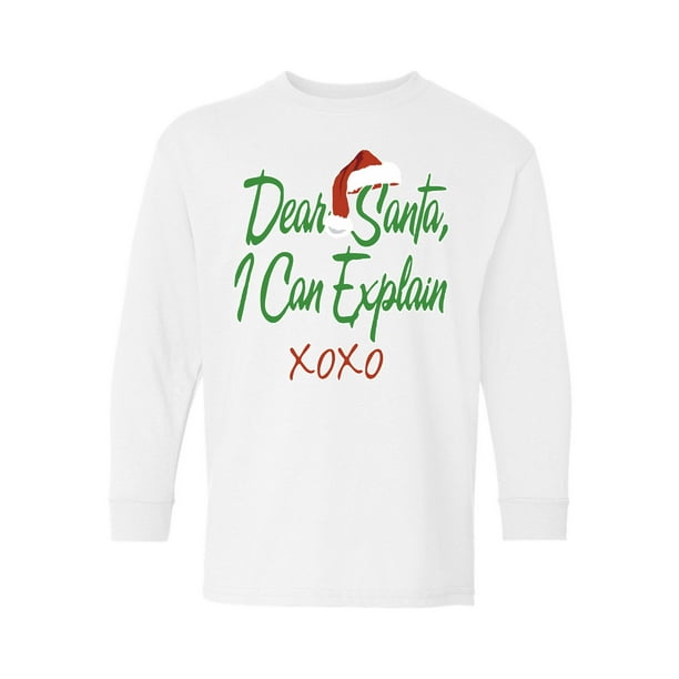 Awkward Styles - Awkward Styles Ugly Xmas Long Sleeve Shirt for Kids Youth Girls Boys Dear Santa