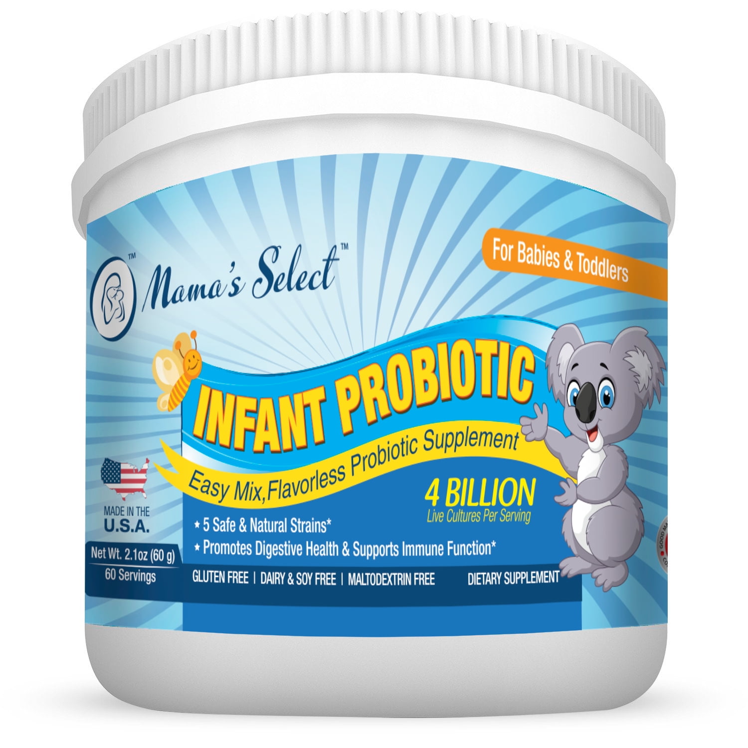 Mama's Select Infant Probiotics for Colic and Gas 4 Billion Live Cultures per Serving, 60