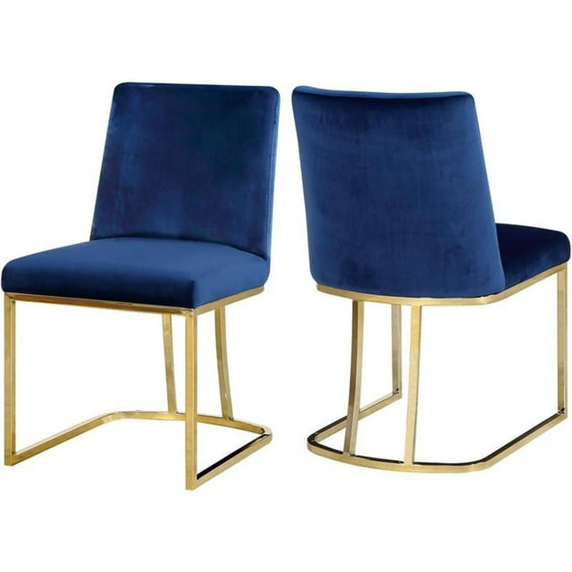Pemberly Row Contemporary Navy Velvet Dining Chair (Set of 2)