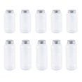 thumbnail image 1 of Refillable Plastic Bottles with Straws, 10-Pack Clear Beverage Storage Containers for Milk, Juice, Yogurt, 1 of 4