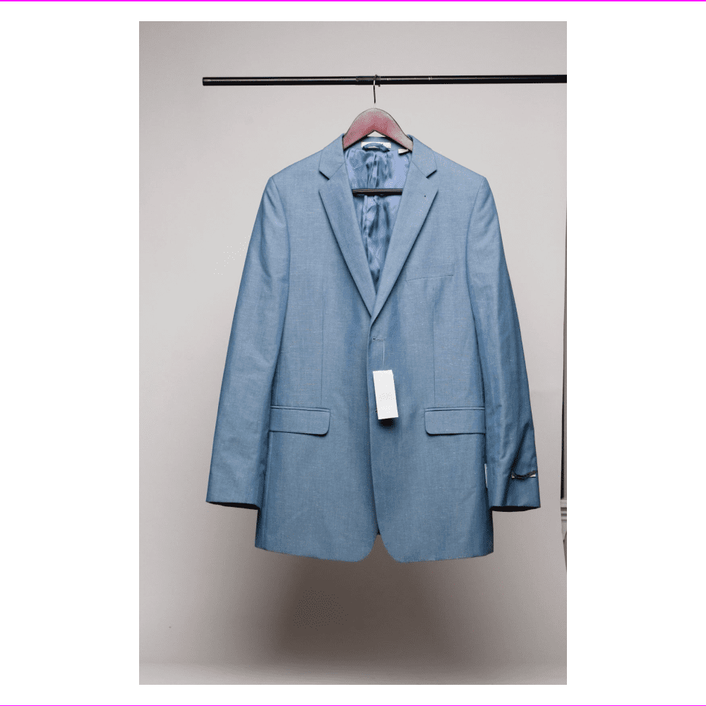 DKNY Mens Slim Fit Two Button Blazer 