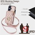 thumbnail image 4 of For Apple iPhone 16 RFID Blocking Wallet Case Magnetic Flip Cover Multi-Card Slots Zipper Pocket With 360 ° Rotating Ring Holder Detachable Shoulder Strap And Wrist Strap,Rose gold,For iPhone 16, 4 of 10