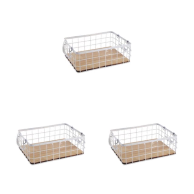 Cesta de alambre Inteprter para Cosméticos Organizador decorativo Blanco S/32*22*11cm