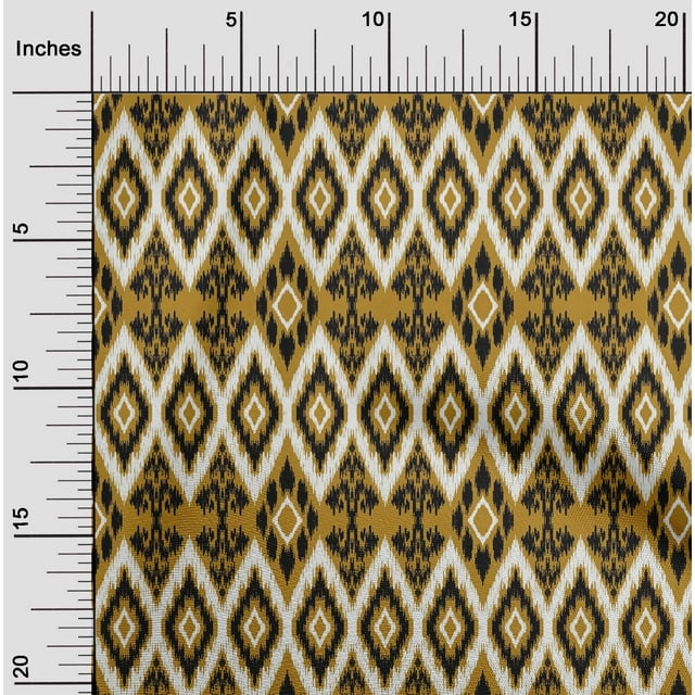 oneOone Cotton Poplin Fabric Geometric Ikat Decor Fabric Printed BTY 56 Inch Wide